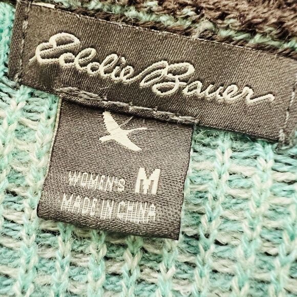 Eddie Bauer Turquoise and Gray Aztec Patterned Cardigan Sweater. Size M. EUC. - Picture 8 of 9